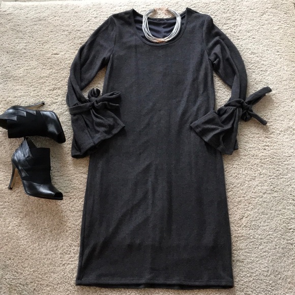Charcoal Bell Sleeve Dress - Picture 4 of 8